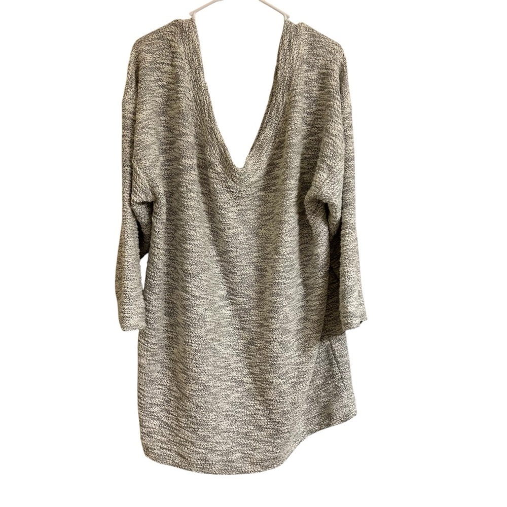Free People FP Beach Fireside Gray White Textured Cover-up Tunic Sweater Sz M/L